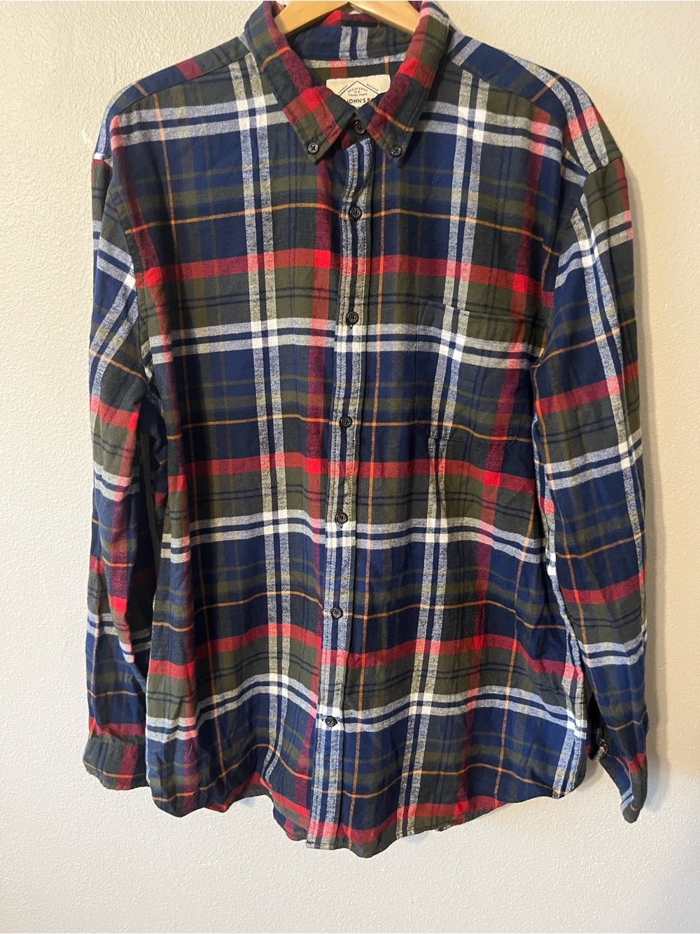 Flannel St.John’s Bay Plaid Button Down Shirt 100% Cotton Lightweight Sz XXL